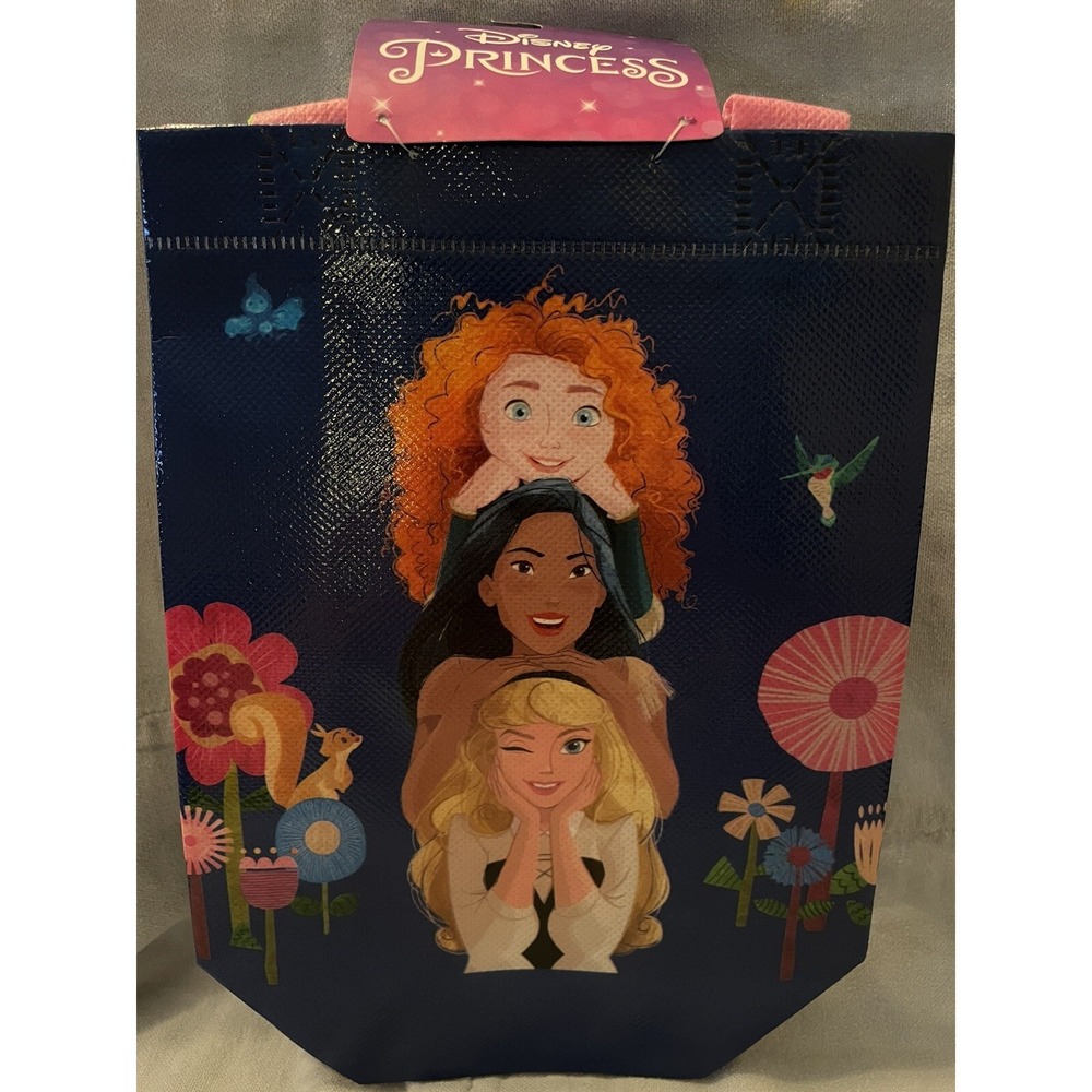 NEW Disney Princess 2 Pack Mini Reusable Halloween Bags w/ Handles Pink/Blue